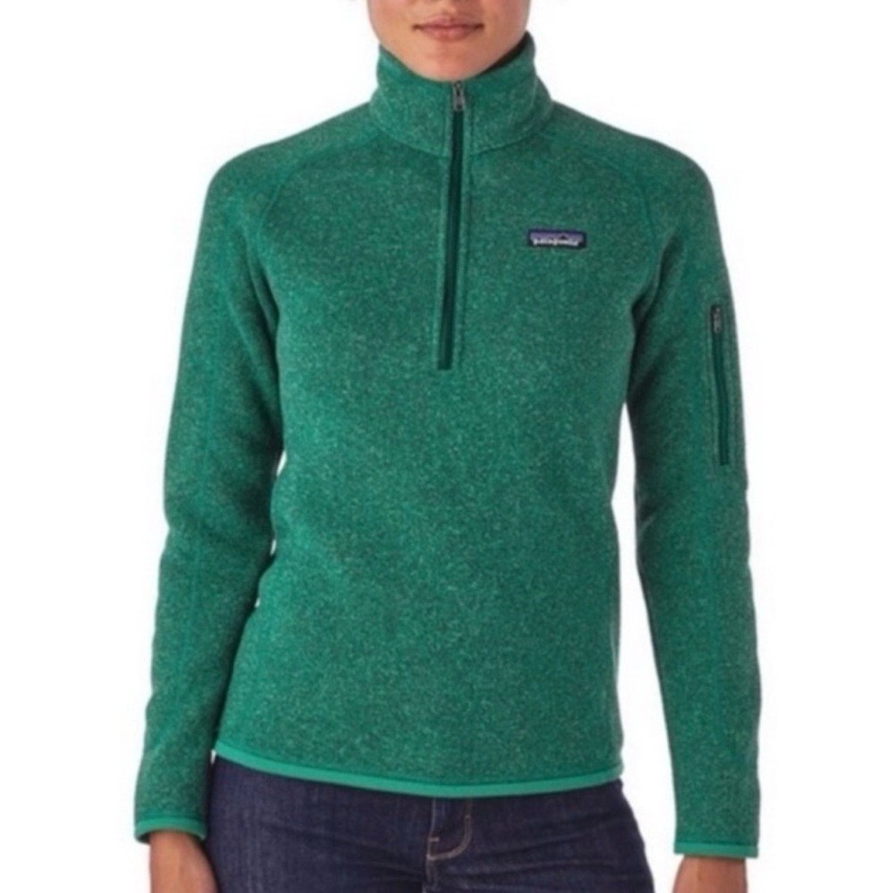 Patagonia Green Heathered Half-Zip Fleece Pullover